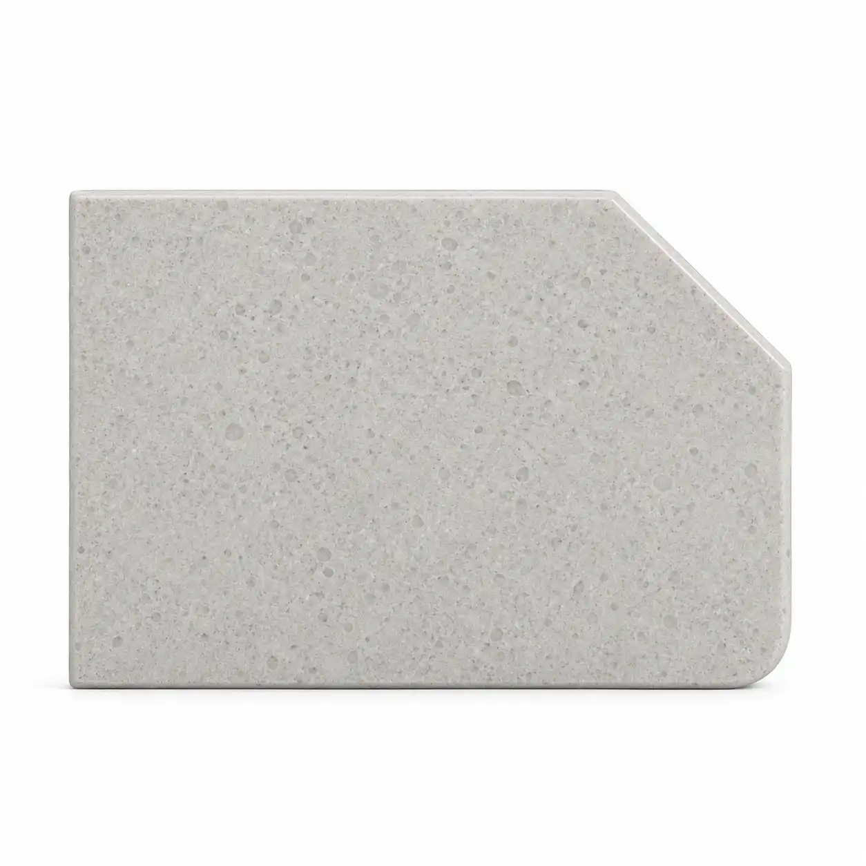 Beveled countertop edge profile sample — angled 45-degree stone edge