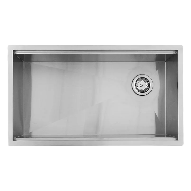 Single bowl undermount sink with rear offset drain